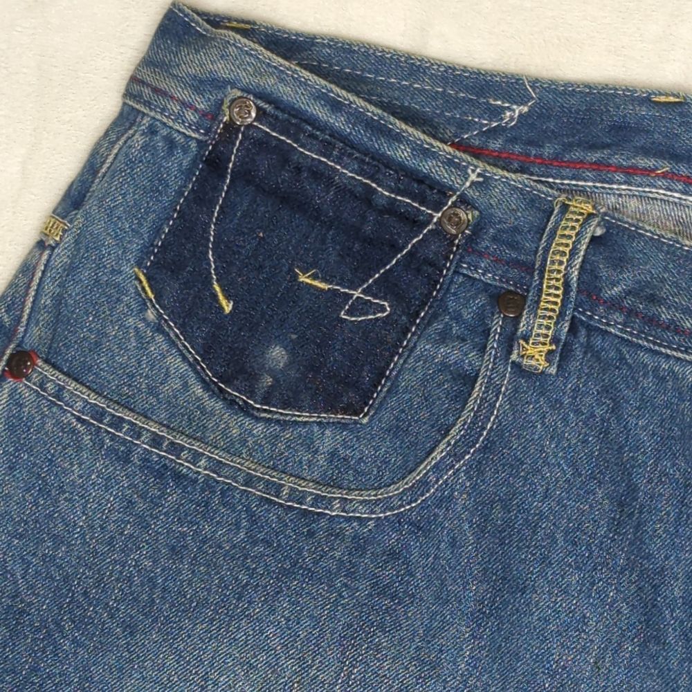 Vintage Y2K Baggy Rocawear‎ Blue Wide Leg Embroidered Jorts sz. 38W Hip Hop - Picture 3 of 16